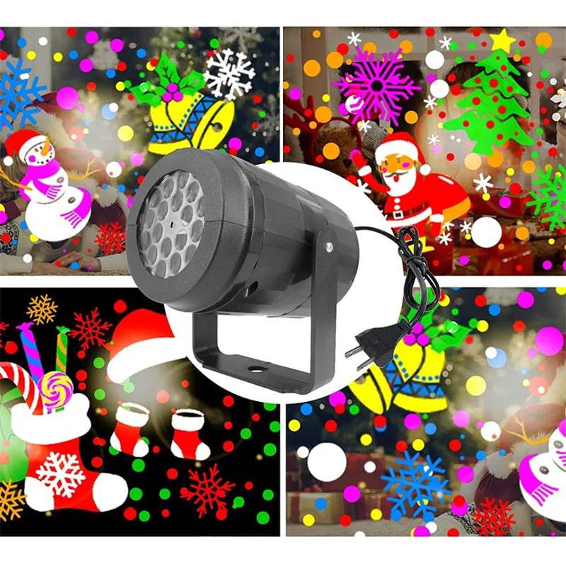 Festive Christmas LED Projector Light – Rotating Holiday Patterns for Indoor & Outdoor Decor - All Inclusive Family Treasures