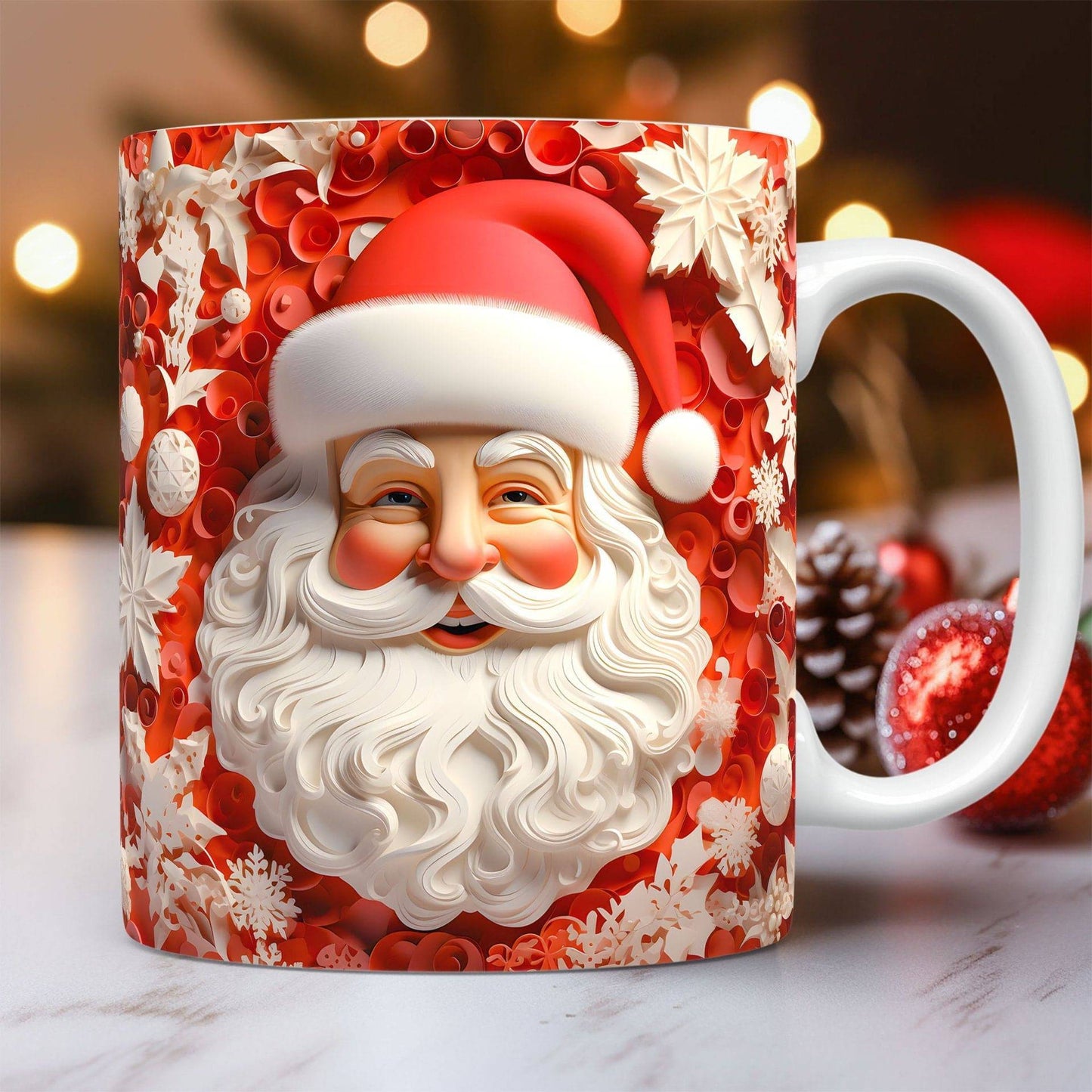 Festive 3D Christmas Ceramic Mug – Adorable Santa Design for Holiday Cheer! - All Inclusive Family Treasures