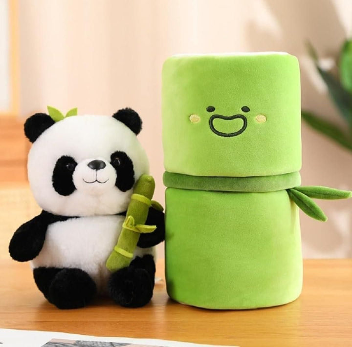 Adorable Panda Plush with Bamboo Hideout – Cuddly Toy & Collectible Gift