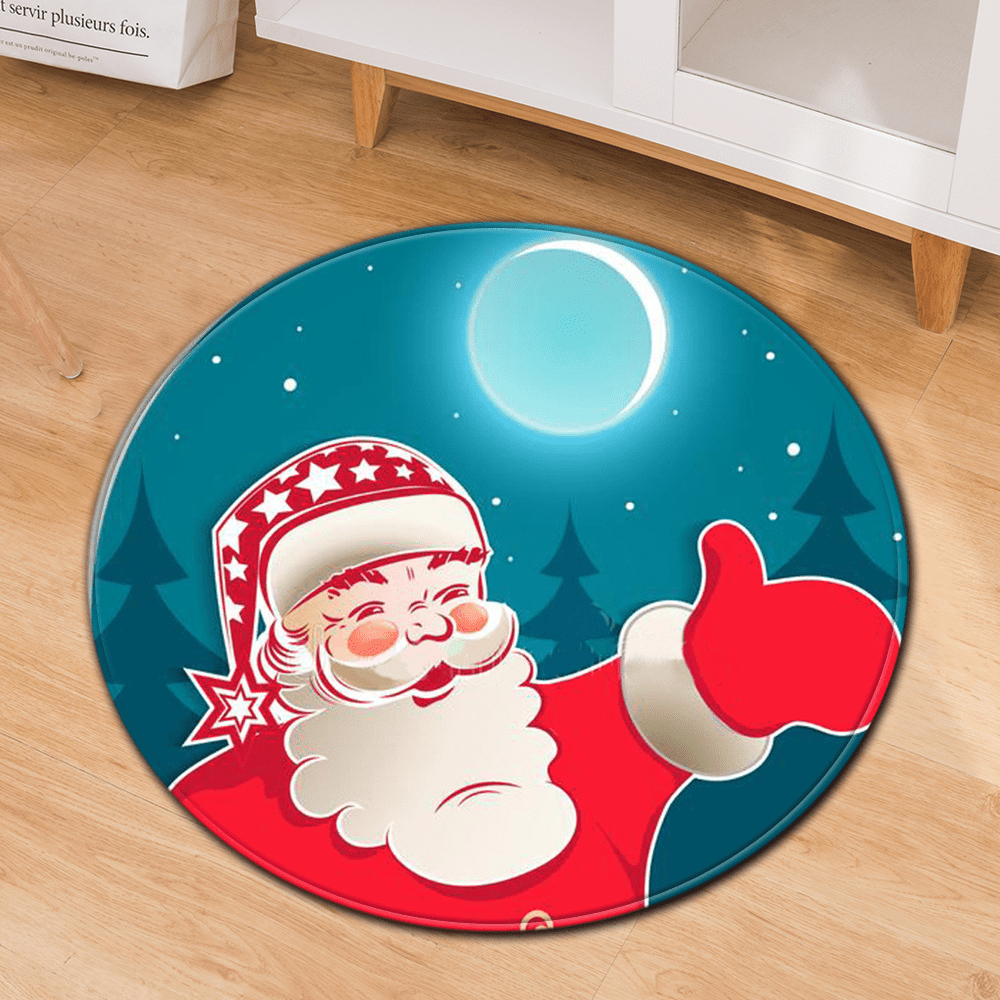 Round Christmas Doormats – Non-Slip Holiday Floor Décor for Your Home - All Inclusive Family Treasures