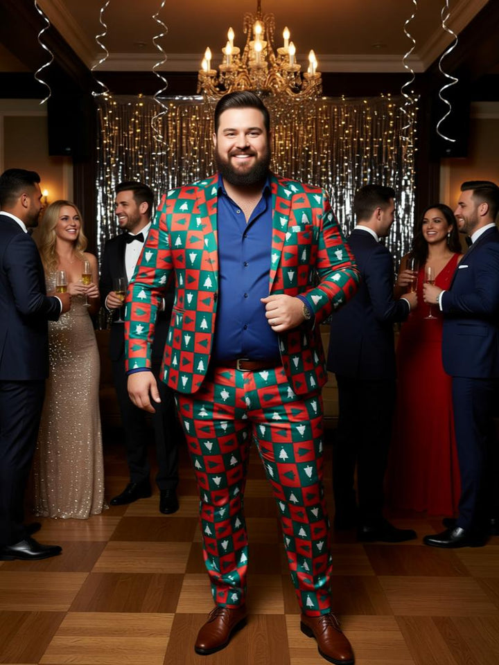 Men's Christmas Suit - Festive Holiday Blazer and Pants Set