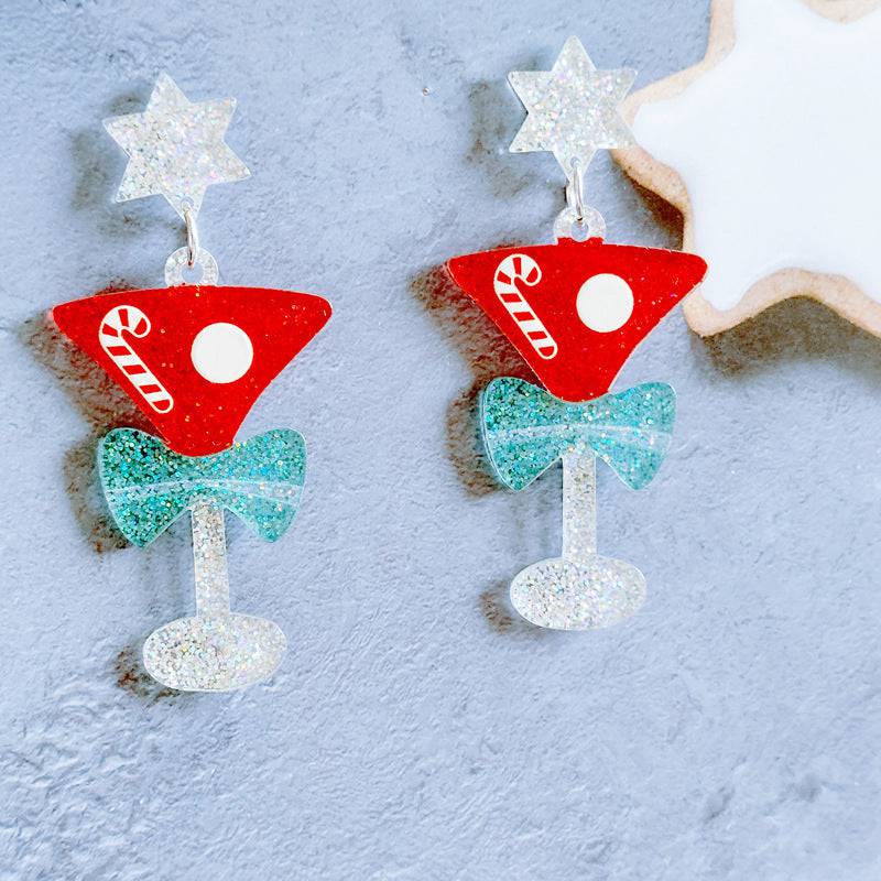 Festive Christmas Tree Earrings with Rhinestones – Perfect for Holiday Glam! - All Inclusive Family Treasures