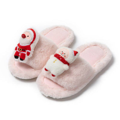 Santa Claus Plush Open-Toe Slippers – Cozy Up with Holiday Cheer! - All Inclusive Family Treasures