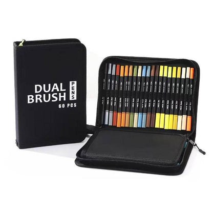 Dual Tip Brush Pens Set – Vibrant Watercolor Markers for Artists & Hobbyists - All Inclusive Family Treasures