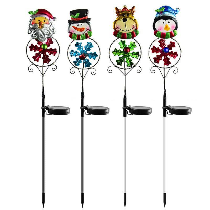 Solar Christmas Garden Lights – Festive LED Snowman, Santa, Reindeer & Penguin Yard Stakes! - All Inclusive Family Treasures