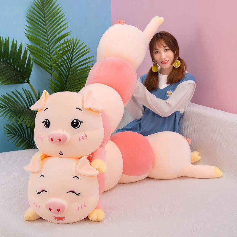 Adorable Piggy Long Body Pillow – Cuddly Plush for Comfort & Decor - All Inclusive Family Treasures