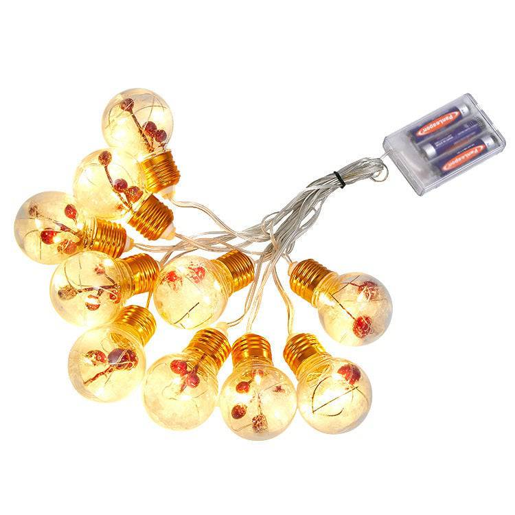 Festive Christmas Bulb String Lights – Outdoor Red Fruit Holiday Décor - All Inclusive Family Treasures