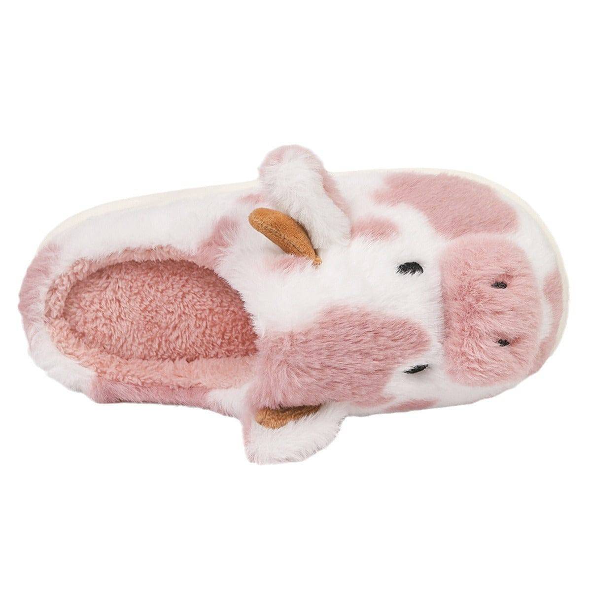 Adorable Comfort: Cute Cartoon Cow Plush Slippers - All Inclusive Family Treasures