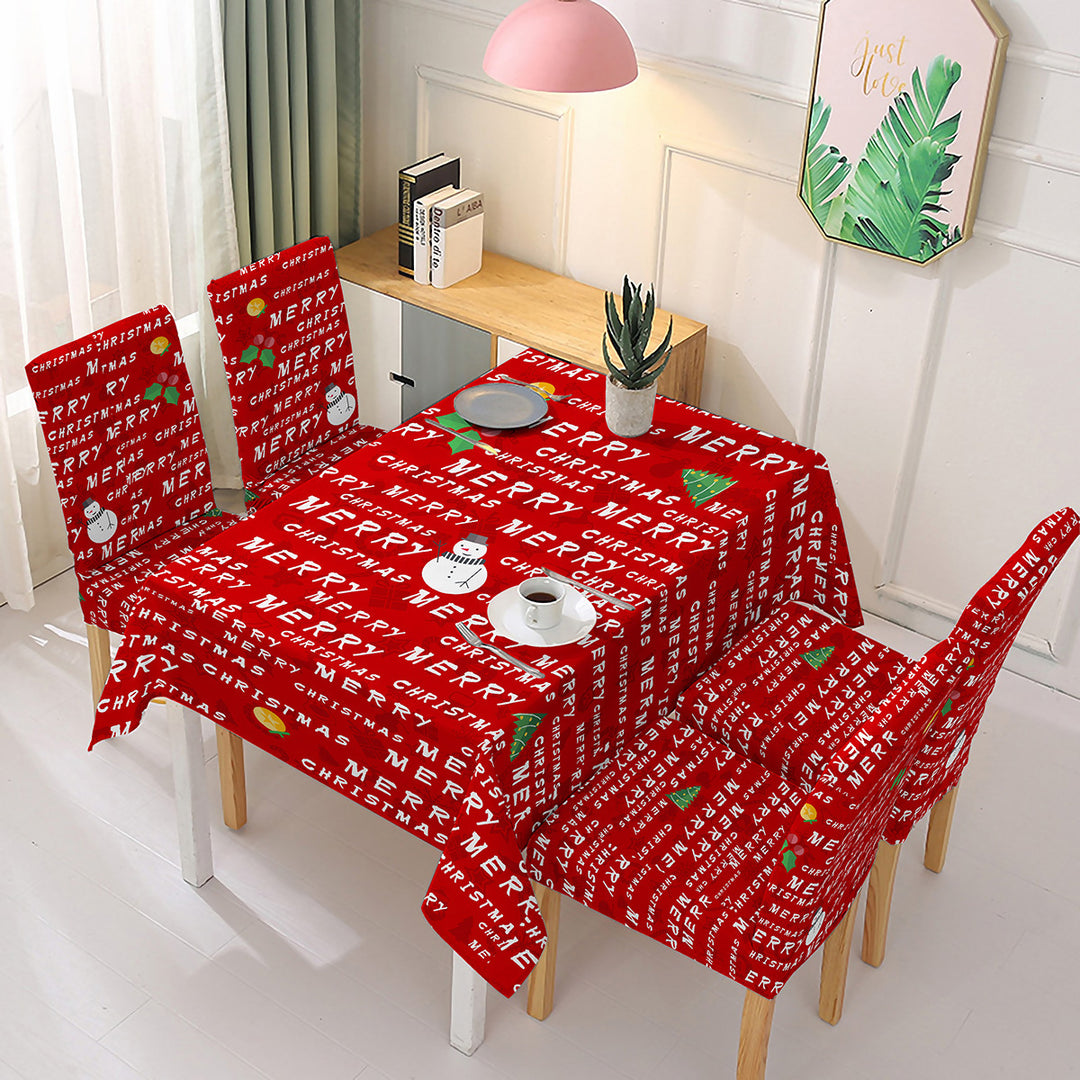 Festive Feast: Christmas Dining Table & Chair Cover Set