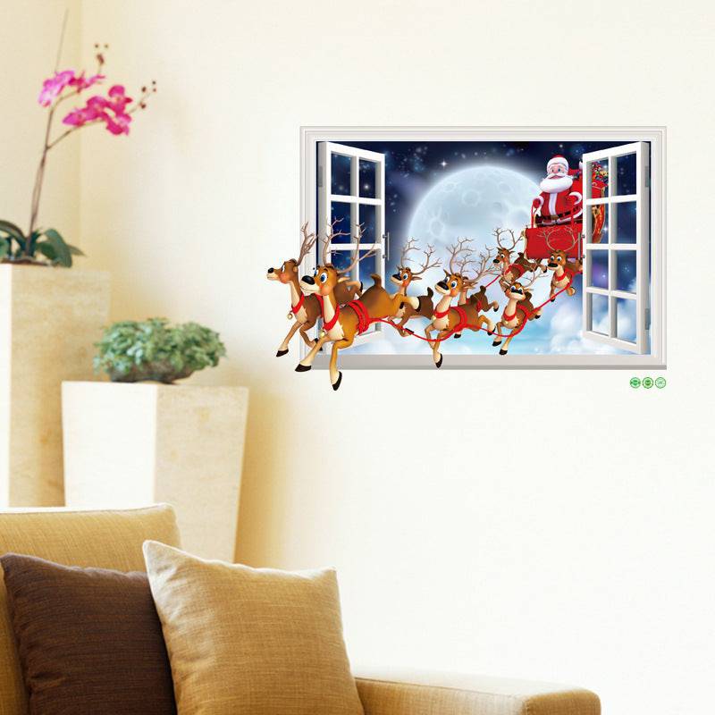 Festive Christmas Wall Stickers – Self-Adhesive Holiday Decor for Windows & Walls - All Inclusive Family Treasures