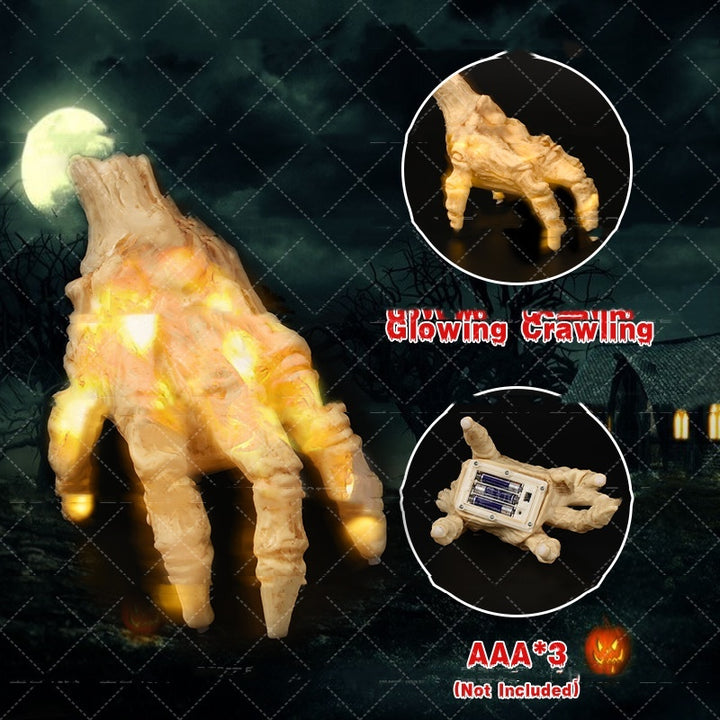 Crawling Zombie Hand with Lights & Sound – Animated Halloween Prop
