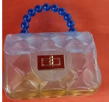 Pearl Handle Transparent Jelly Bag – Stylish & Vibrant Mini Handbag - All Inclusive Family Treasures