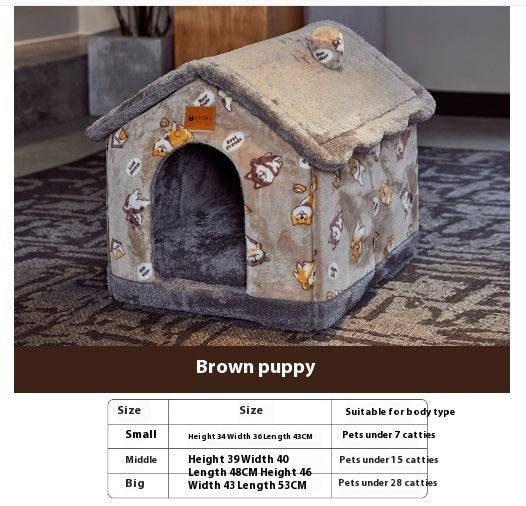 Cozy Cottage Pet House – Warm, Foldable, and Adorable for Dogs & Cats! - All Inclusive Family Treasures