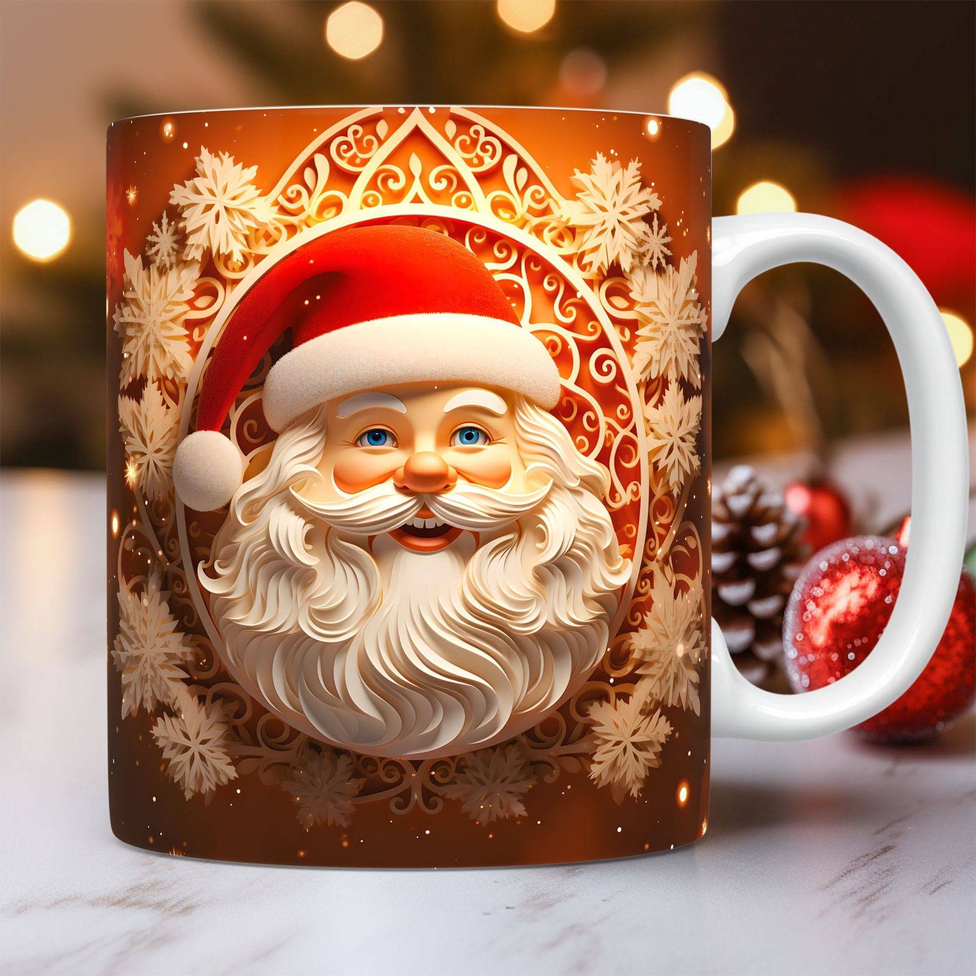 Festive 3D Christmas Ceramic Mug – Adorable Santa Design for Holiday Cheer! - All Inclusive Family Treasures