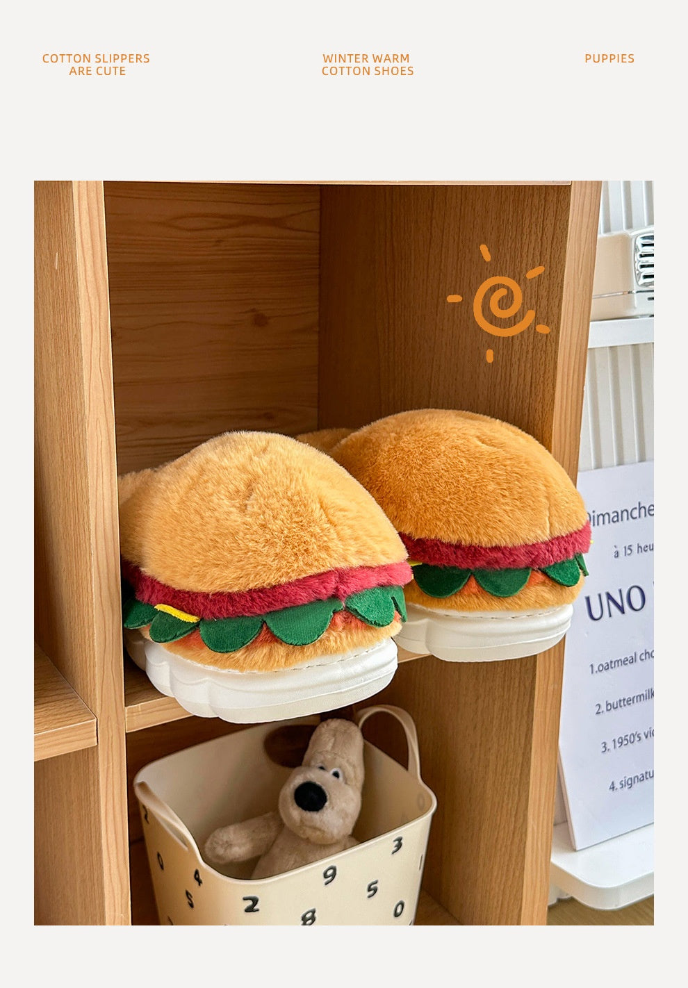 Burger Bliss Plush Slippers – Cozy, Fun & Oh-So-Adorable! - All Inclusive Family Treasures