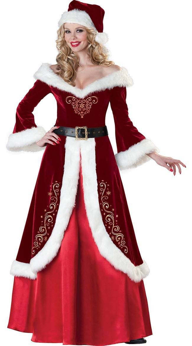 Elegant Mr. & Mrs. Claus Velvet Costume Set – Embrace the Spirit of Christmas in Style! - All Inclusive Family Treasures