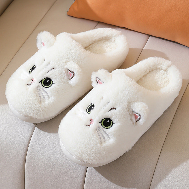 Cozy Kitty Cartoon Plush Slippers