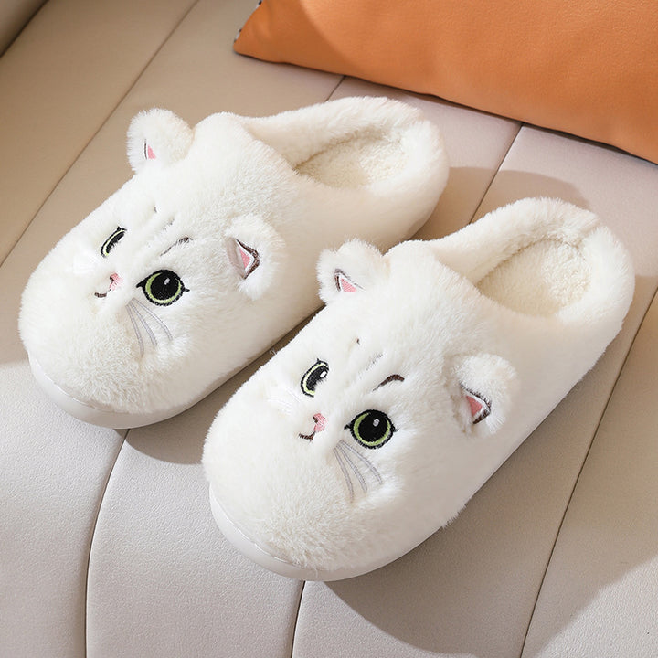 Cozy Kitty Cartoon Plush Slippers