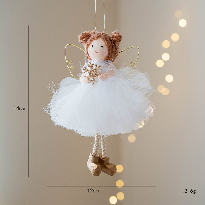Golden Wings & White Whispers: Christmas Angel Girl Ornaments