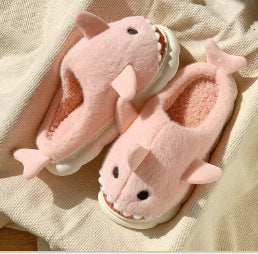 Cozy Bites – Plush Shark & Dolphin Cartoon Slippers