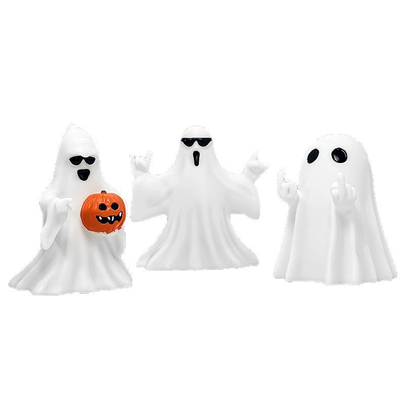 Cute Ghost Figurine Ornaments – Halloween Mini Phantom Collection