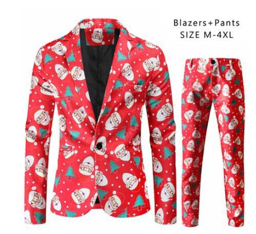 Men's Christmas Suit - Festive Holiday Blazer and Pants Set - All Inclusive Family Treasures