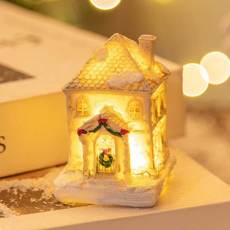 Mini LED Light-Up Christmas Village Houses – Festive Resin Decor for a Cozy Holiday Atmosphere - All Inclusive Family Treasures