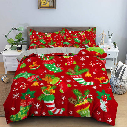 Festive Bedspread Set - Cozy Three-Piece Bedding - All Inclusive Family Treasures