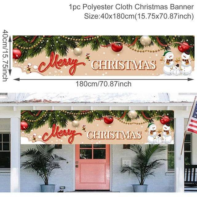 Outdoor Merry Christmas Banner - Festive Holiday Decoration Backdrop for Yard and Fence - All Inclusive Family Treasures
