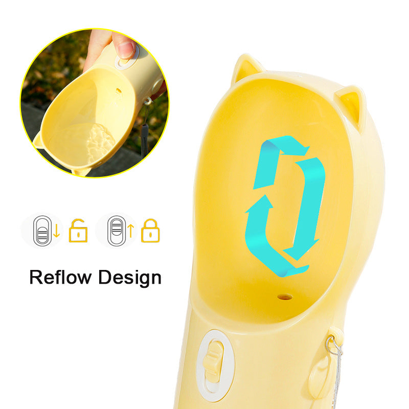 2-in-1 Portable Pet Water & Food Bottle – Travel Essential