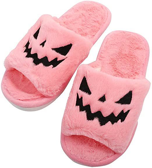 Spooky-Cute Plush Halloween Slippers