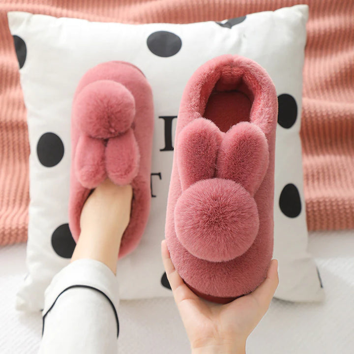 Snuggle into Cuteness with Bunny-Ear Winter Slippers