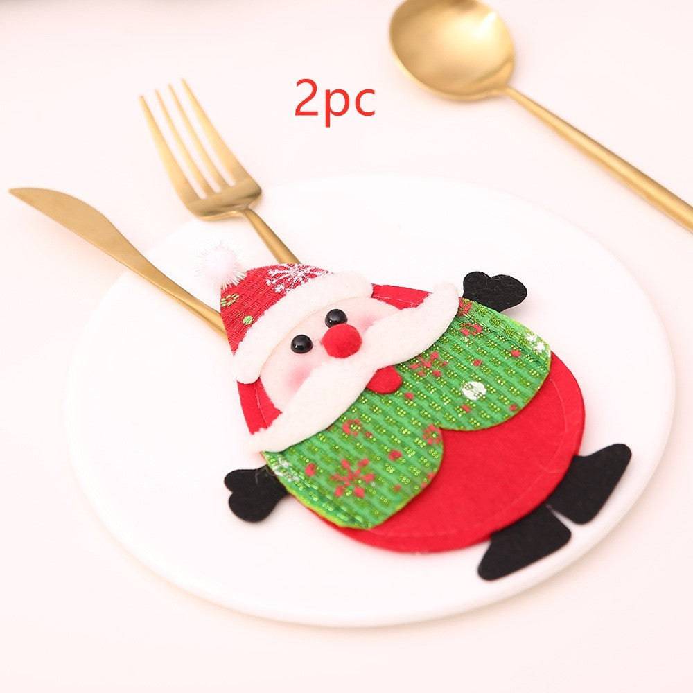 Festive Christmas Cutlery Holder Set – Add a Touch of Holiday Magic to Your Table! - All Inclusive Family Treasures