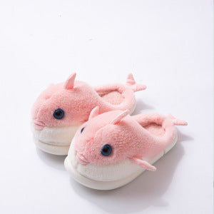 Cozy Bites – Plush Shark & Dolphin Cartoon Slippers