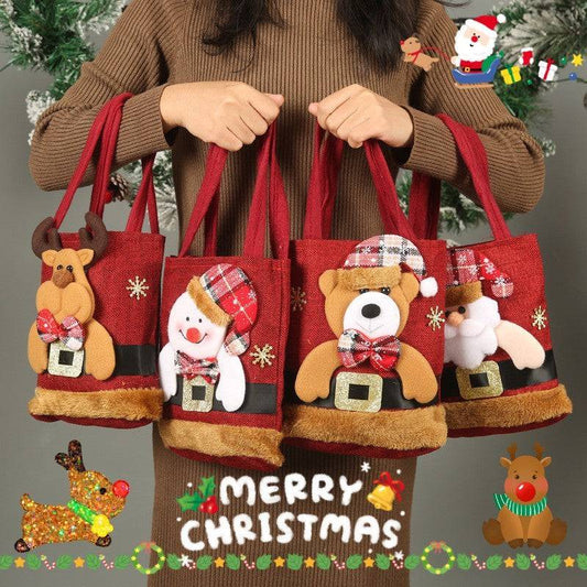 Festive Christmas Character Gift Tote Bags – Perfect for Holiday Treats & Decor! - All Inclusive Family Treasures