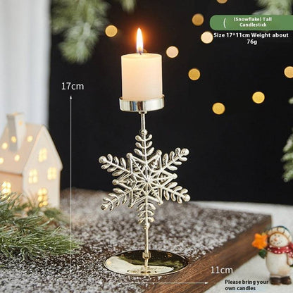 Elegant Christmas Star Wrought Iron Candlestick Holder – Festive Charm for Cozy Moments - All Inclusive Family Treasures