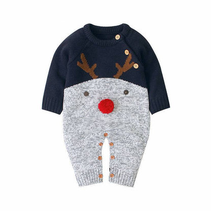 Adorable Knitted Reindeer Christmas Romper – Cozy & Festive for Little Ones! - All Inclusive Family Treasures