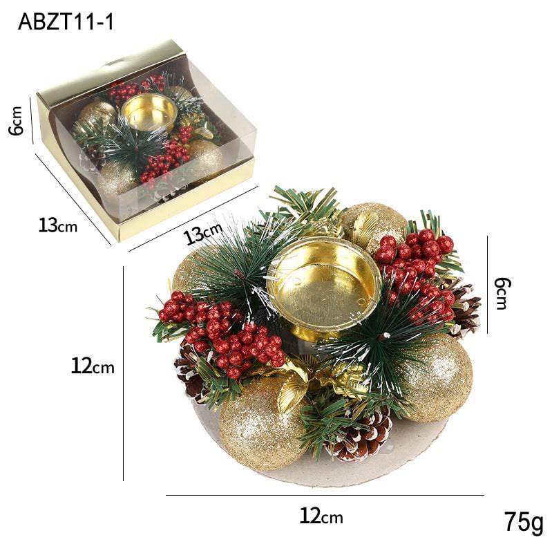 Elegant Christmas Candle Holder Wreath – Festive Pinecone & Faux Greenery Decor - All Inclusive Family Treasures