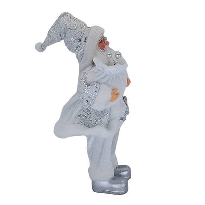 Elegant Standing Santa Claus with Gift Bag – A Sparkling Holiday Scene Decor - All Inclusive Family Treasures