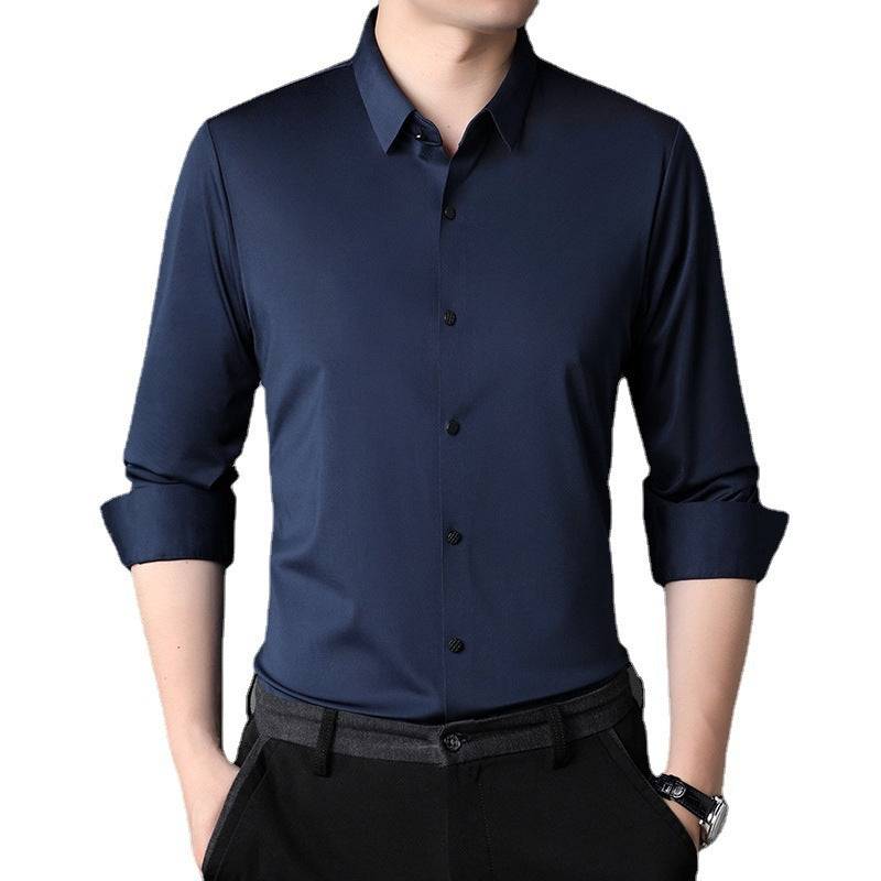 Premium Iron-Free Micro-Elastic Oxford Long Sleeve Shirt for Men - All Inclusive Family Treasures