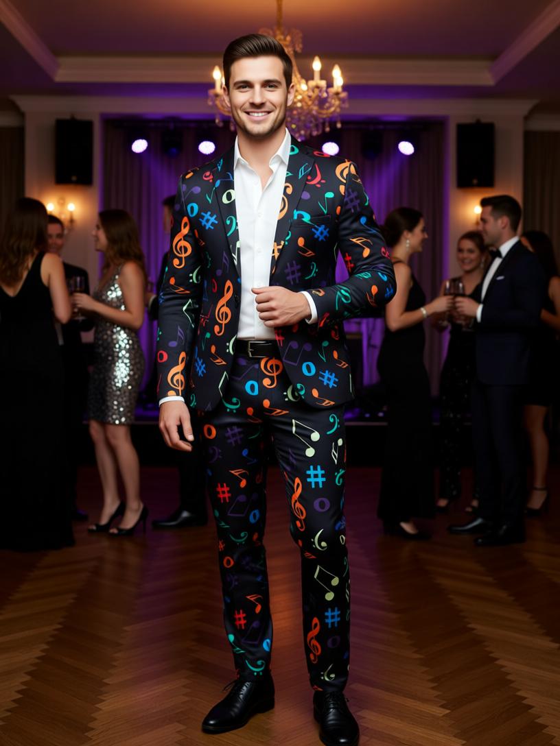 Men's Christmas Suit - Festive Holiday Blazer and Pants Set