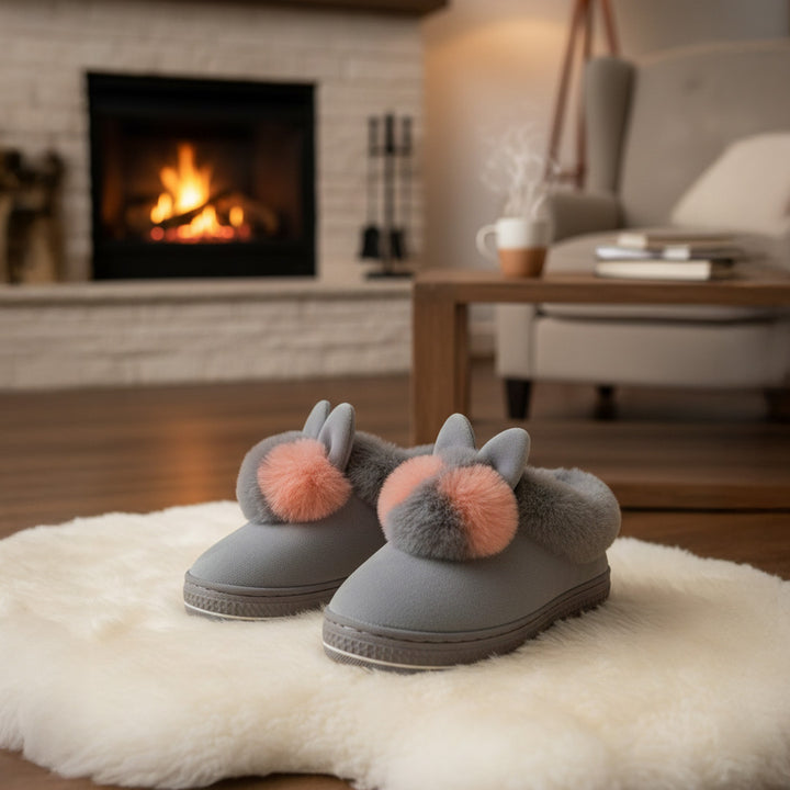 Bunny Bliss Plush Platform Slippers