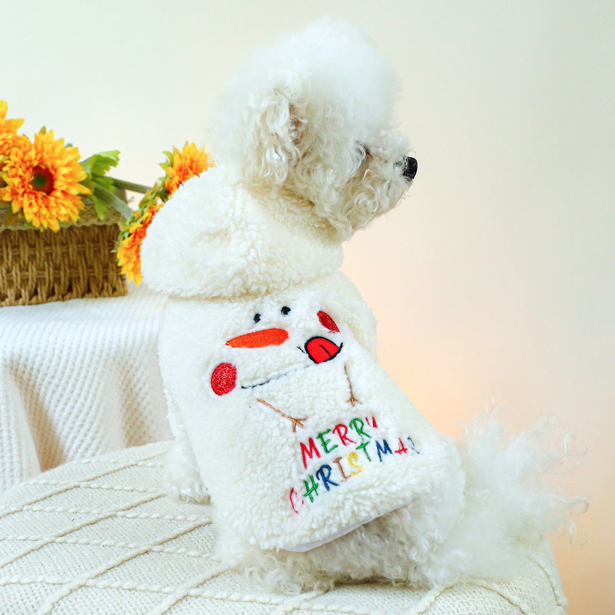 Fluffy Snowman Christmas Jacket – Festive Cuteness for Your Furry Friend - All Inclusive Family Treasures