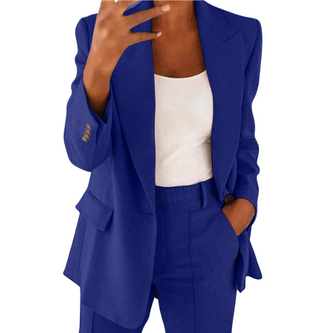 Women’s Two-Piece Casual Suit (Blazer & Slim-Fit Trousers)