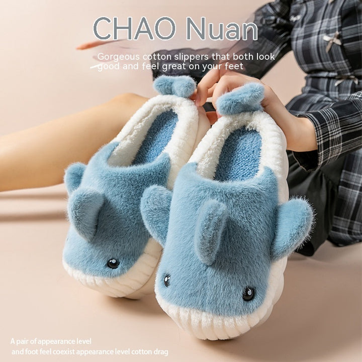 Shark & Whale Plush Slippers – Cozy Ocean Friends for Indoor & Outdoor Comfort