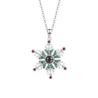 Enchanting Snowflake Projection Necklace – Christmas Gift for Women & Couples - All Inclusive Family Treasures