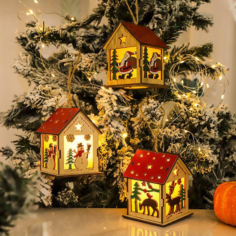 Festive Luminous Wooden Pendants – Charming Holiday Ornaments for Warm Décor - All Inclusive Family Treasures