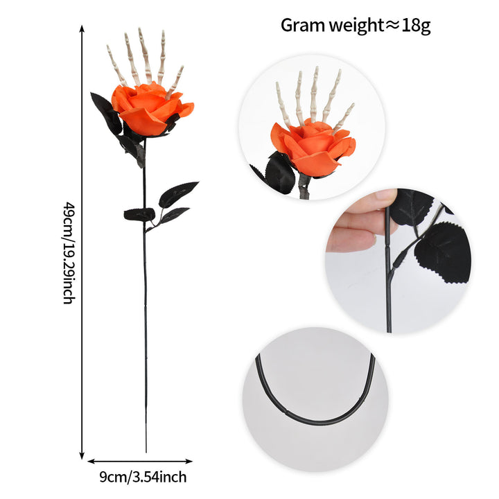 Creepy Skull Hand Rose Bouquet – Haunted Halloween Flowers