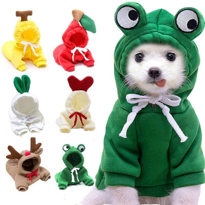 Cute Fruit Hoodies for Small Dogs – Warm Fleece Pet Outfit for Winter - All Inclusive Family Treasures