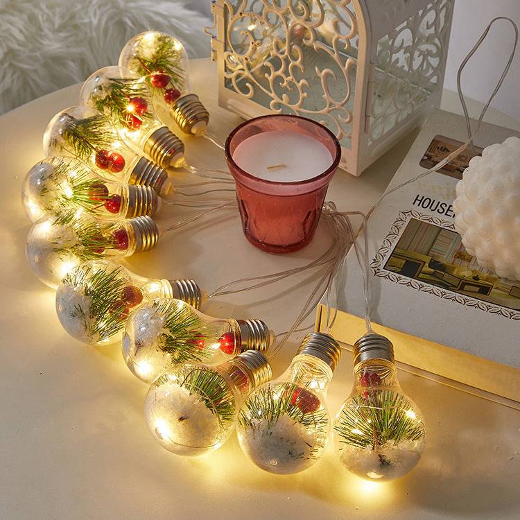 Festive Christmas Bulb String Lights – Outdoor Red Fruit Holiday Décor - All Inclusive Family Treasures